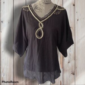 B. Tru Gray Embellished Top S